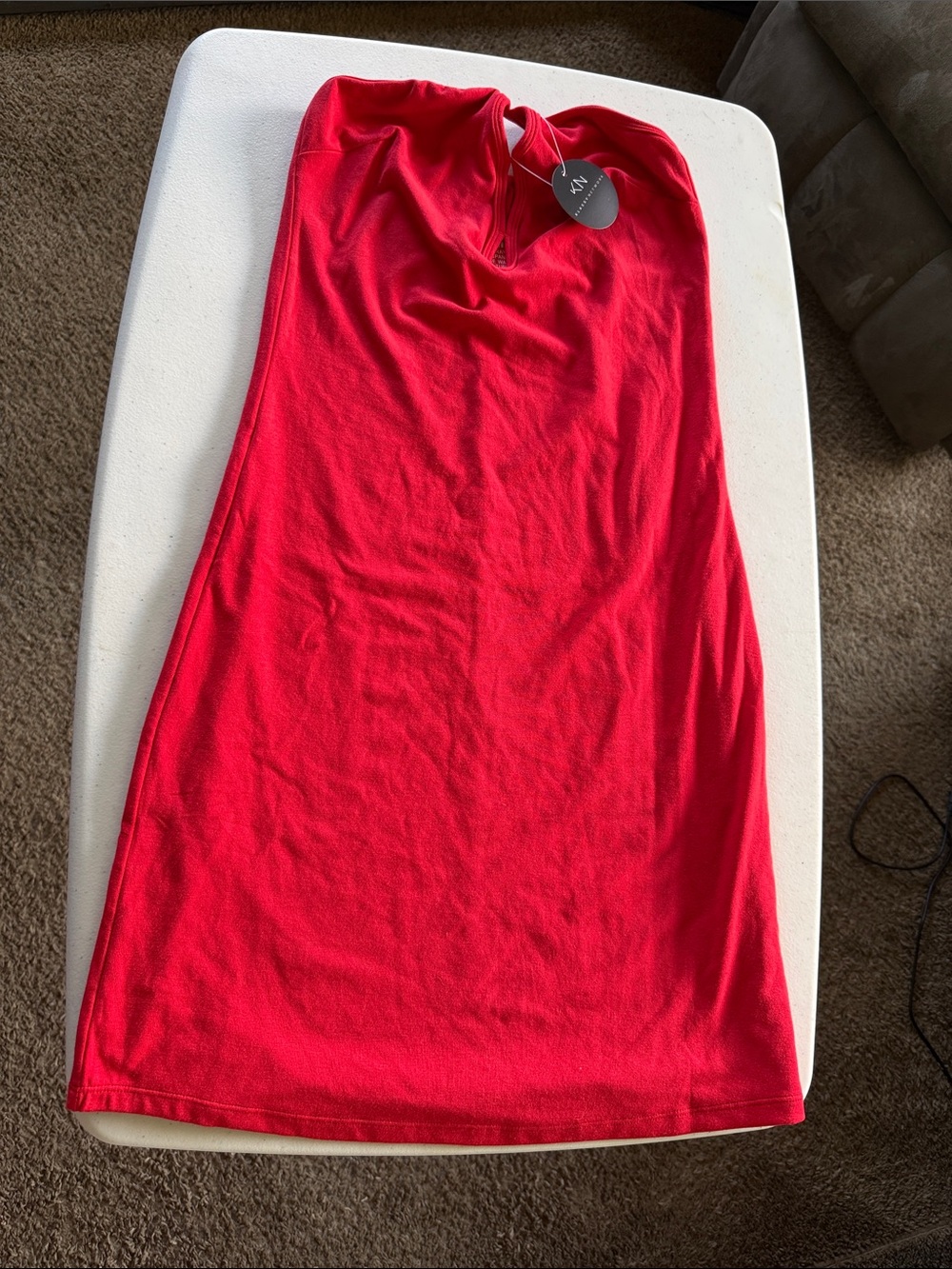 Klassy Network Strapless Red Tube Dress